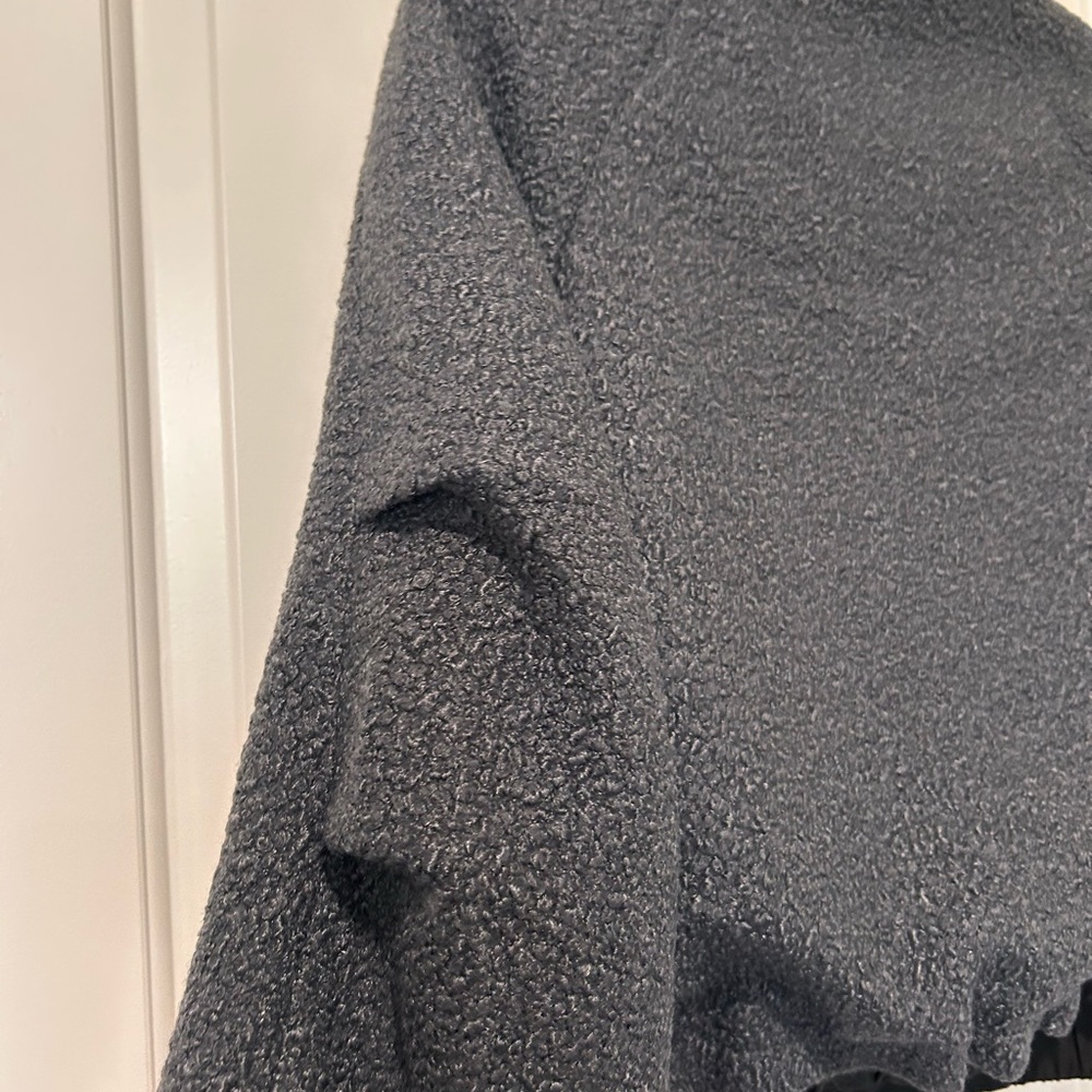 Miu Miu Cropped Charcoal Black Teddy Fleece Dual Lined Jacket - Picture 12 of 16